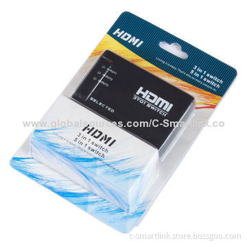 HDMI 3x1 Switch, IR Remote, Support 3D, 1,080P with HDCP and AC Adapter Include